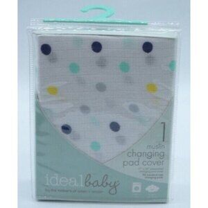 Aden + Anais Ideal Baby Muslin Changing Pad Cover Polka Dots 17" x 33"